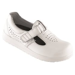 Classic Sikkerhedssko med velcro, antistatisk, perforering og formstbt vaskbar indlgssl, sort eller hvid