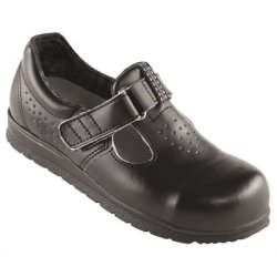 Classic Sikkerhedssko med velcro, antistatisk, perforering og formstbt vaskbar indlgssl, sort eller hvid