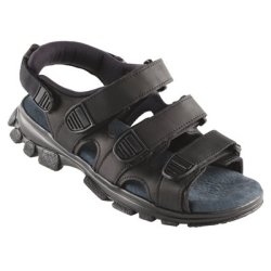 WALKI� TREK sandal med 3 velcro remme og anatomisk 9 mm skindbetrukket inders�l, antistatisk, sort eller hvid                                      