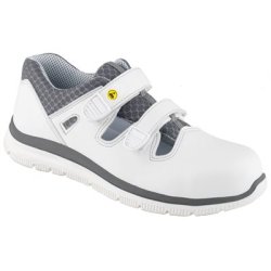 Dynamic ESD (Antistatisk)  sko med velcro, overdel i microfiber med ankelpostring og perforering, sort eller hvid