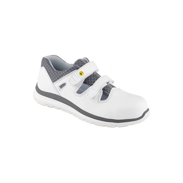 Dynamic ESD (Antistatisk)  sko med velcro, overdel i microfiber med ankelpostring og perforering, sort eller hvid