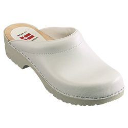 Tr�sko, PU/finer tr�sko t�ffel, f�s i sort eller hvid, Fodformet Hvid 42